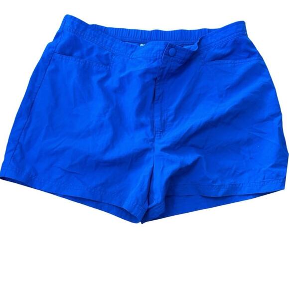 Lands' End Women's Blue Snap Front Pockets Elastic Waistband Shorts Size 10 - Picture 1 of 4